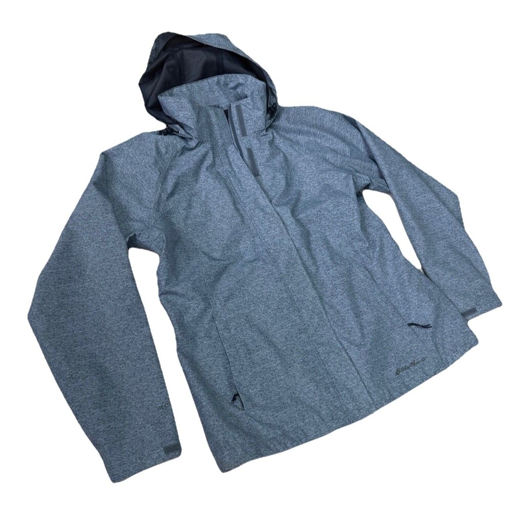 Eddie Bauer WeatherEdge Jacket Women’s M Blue Lightweight Hooded Rain Jacket - Picture 11 of 13